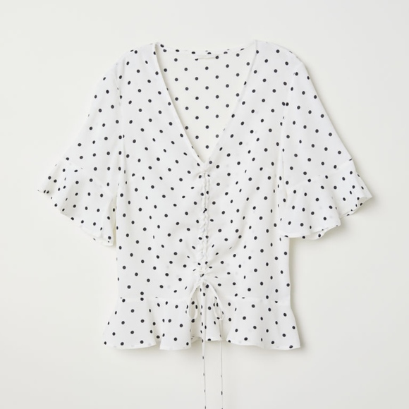 h and m polka dot top